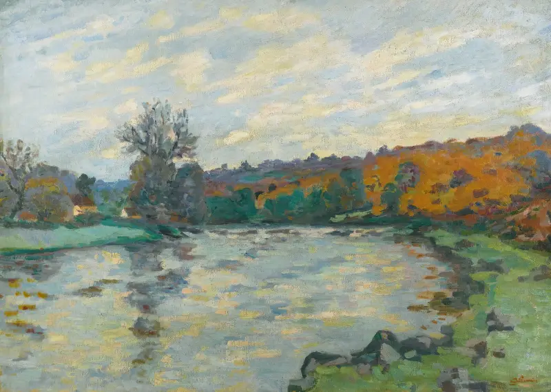 Barrage De Genetin, Crozant, 1910 av Armand Guillaumin