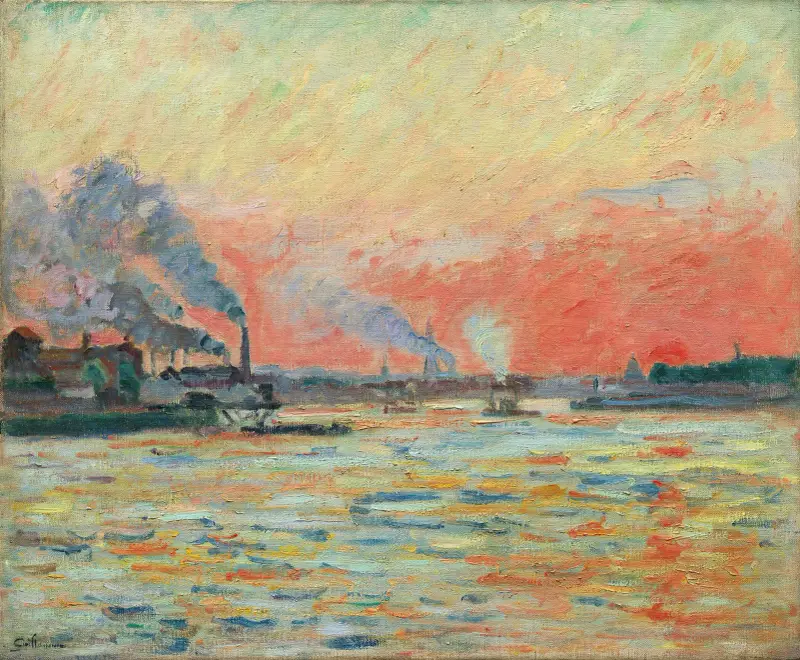 Mötet mellan Seine och Marne vid Ivry av Armand Guillaumin
