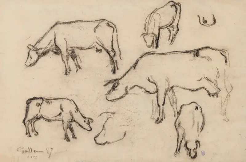 Studie av kor av Armand Guillaumin
