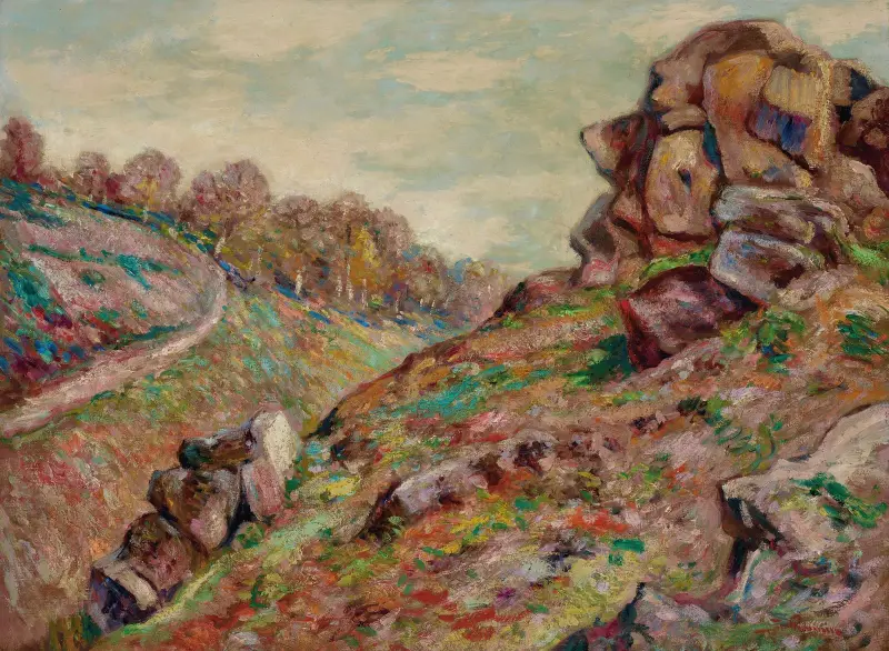 Sédelleflodens höjd, landskap från Creuse av Armand Guillaumin