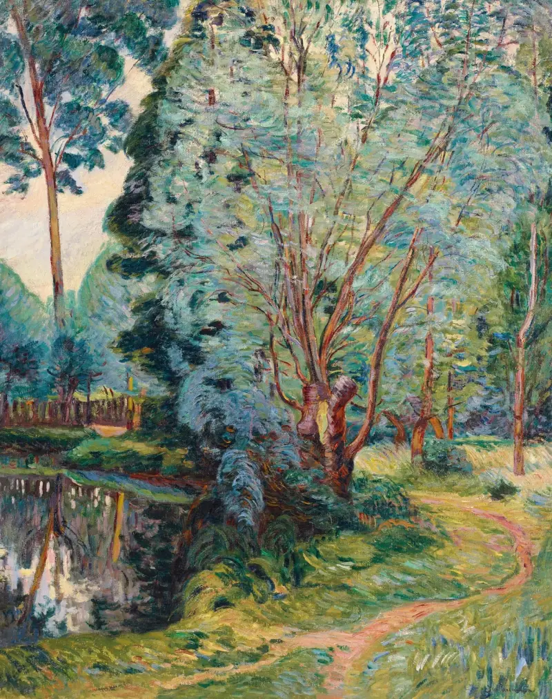 Skogslandskap vid dammen av Armand Guillaumin