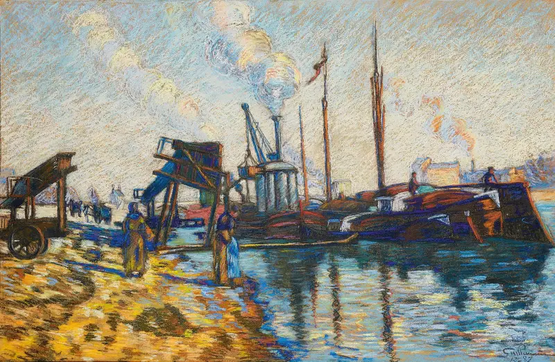 Seine kajen i Paris av Armand Guillaumin