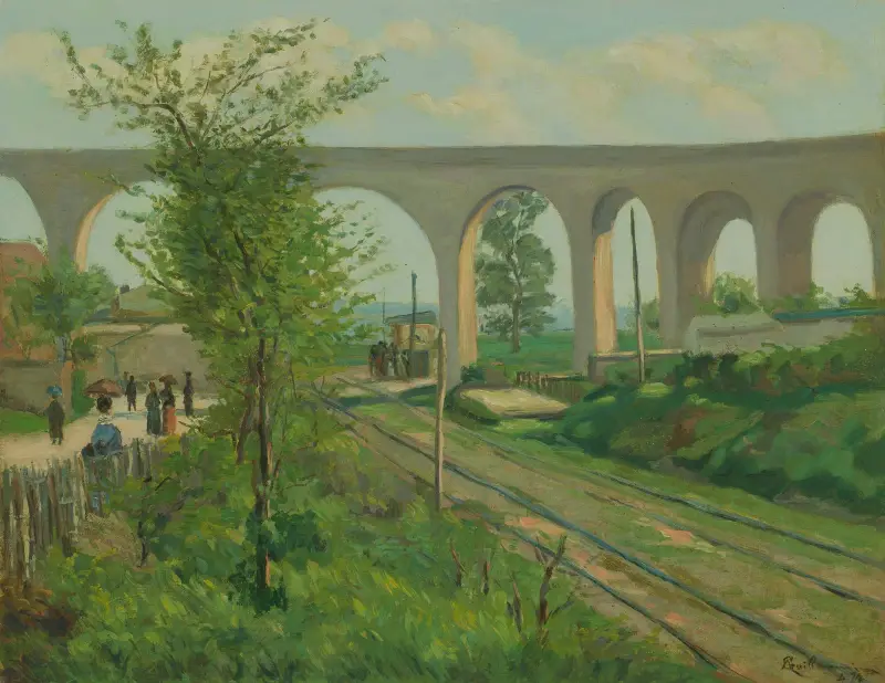 Akvedukten i Arcueil vid järnvägsövergången i Sceaux av Armand Guillaumin