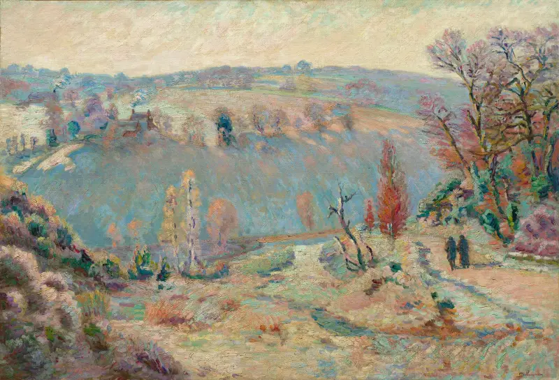 Dalen vid Sédelle vid Pont Charraud, vit frost av Armand Guillaumin