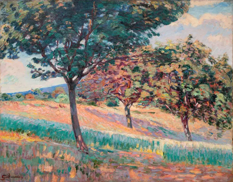 Verger vid en skogsbryn vid Saint-Chéron av Armand Guillaumin