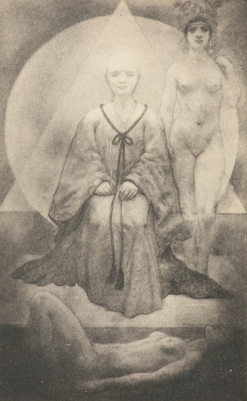 Frontespis till Le Solitaire de la Lune av François de Curel av Armand Rassenfosse