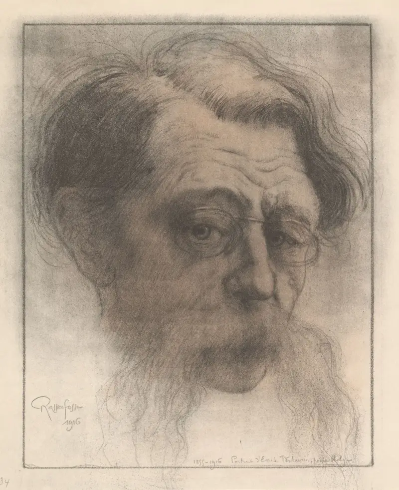 Porträtt av Emile Verhaeren av Armand Rassenfosse