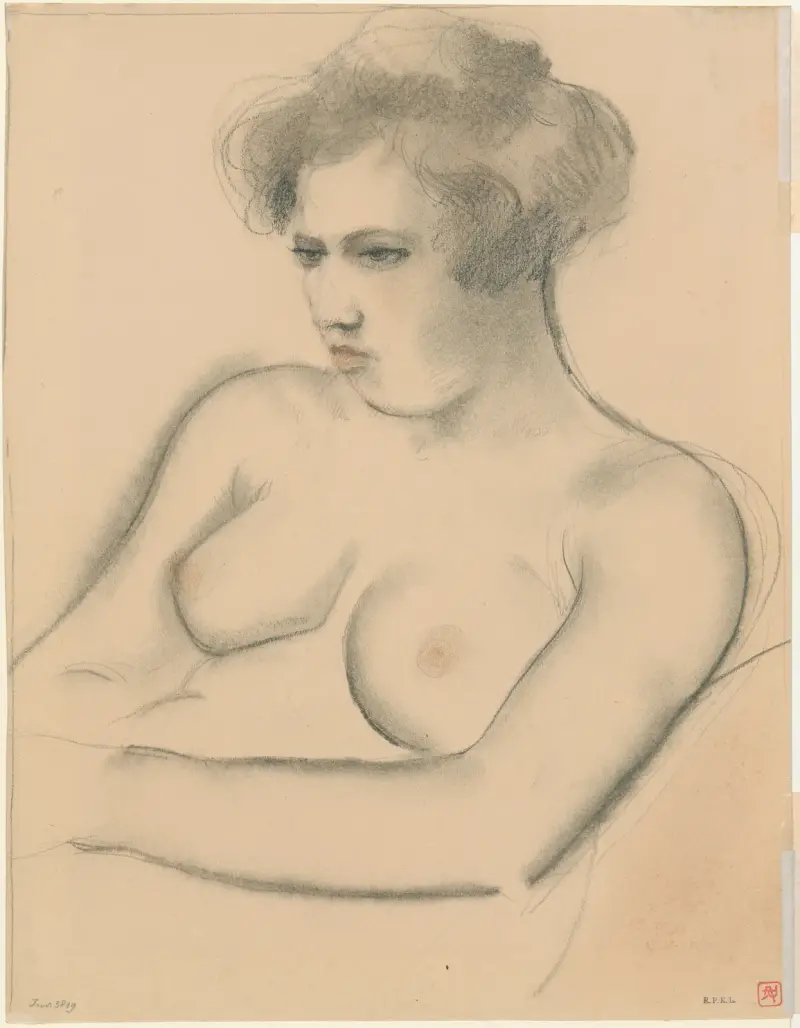 Sittande kvinnlig naken (1900-tal) av Armand Rassenfosse
