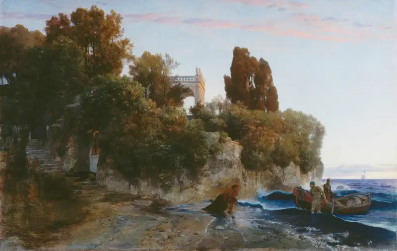 Slott vid havet & mord i slottsträdgården av Arnold Böcklin