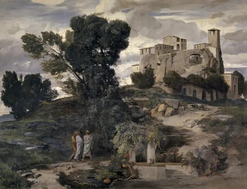 On the Way to Emmaus av Arnold Böcklin