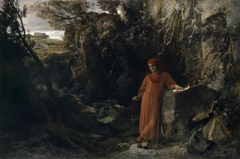 Petrarca vid Vaucluse källa av Arnold Böcklin