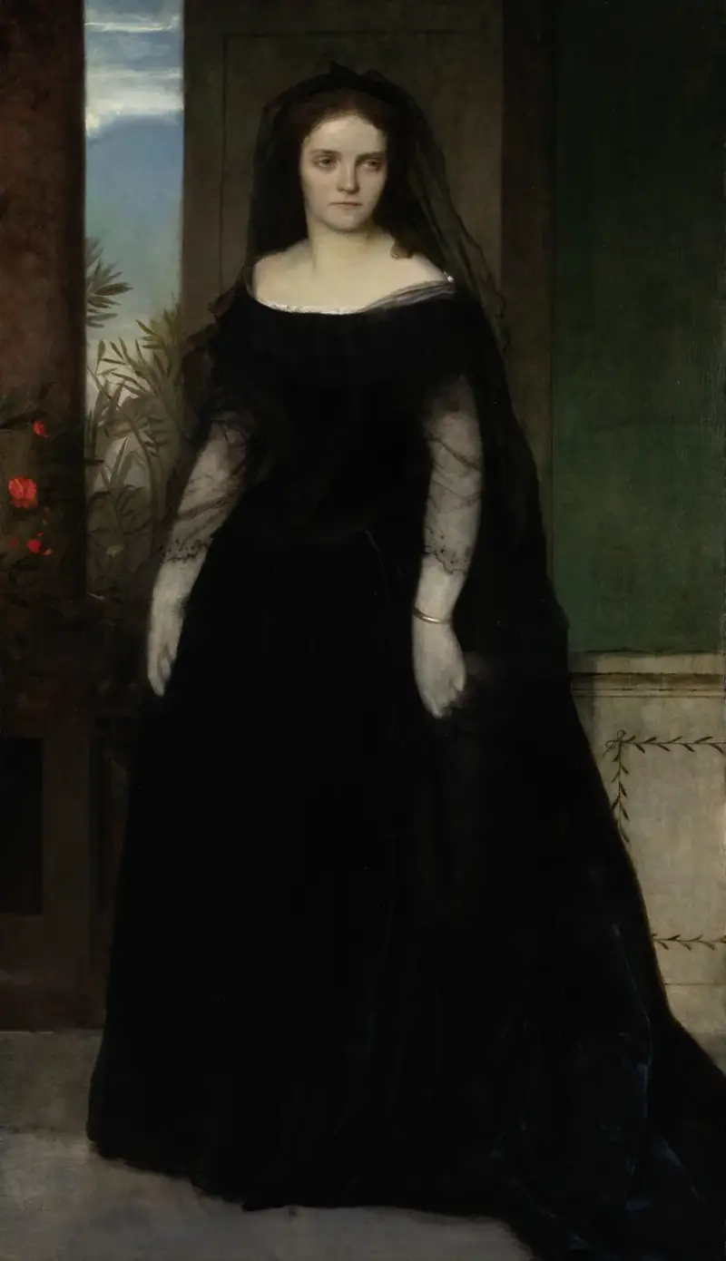 Portrait of the Actress Fanny Janauschek av Arnold Böcklin