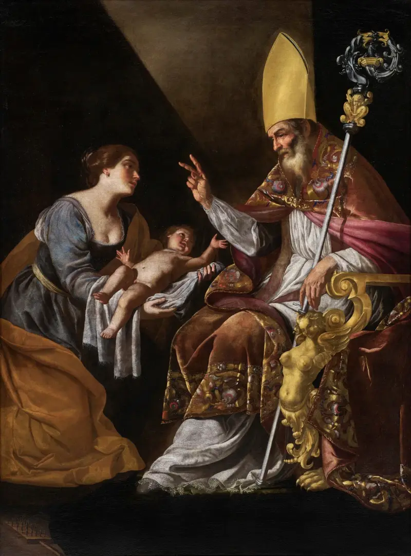 A Woman presenting her Child to Saint Blaise av Artemisia Gentileschi