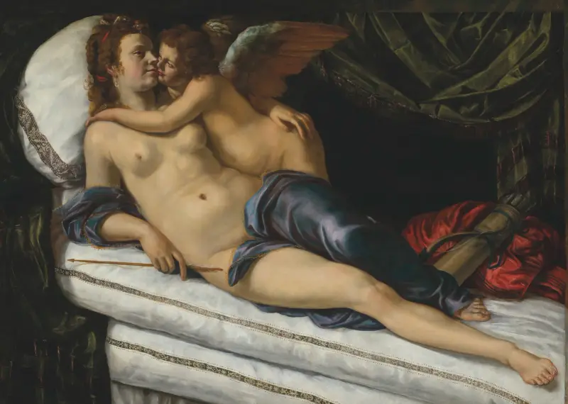 Venus and Cupid av Artemisia Gentileschi