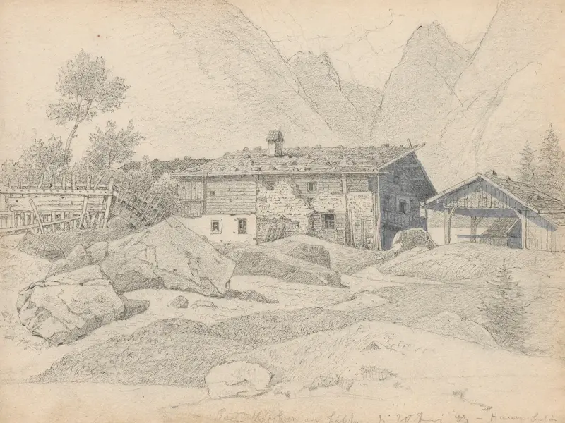 Lantgård i en alpby av Arthur Blaschnik