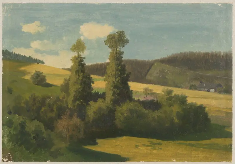 Highland landscape with poplars av Arthur Blaschnik