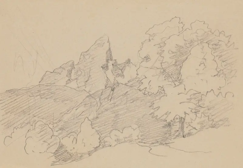 Felsen zwischen Bäumen von Arthur Blaschnik