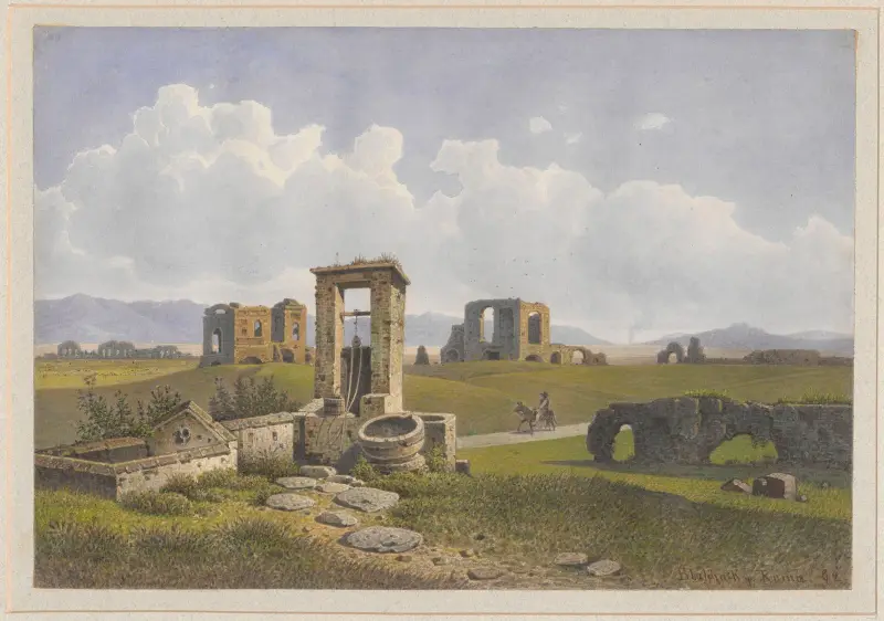 Ruinerna av Lukullus villa vid Via Appia i Rom av Arthur Blaschnik