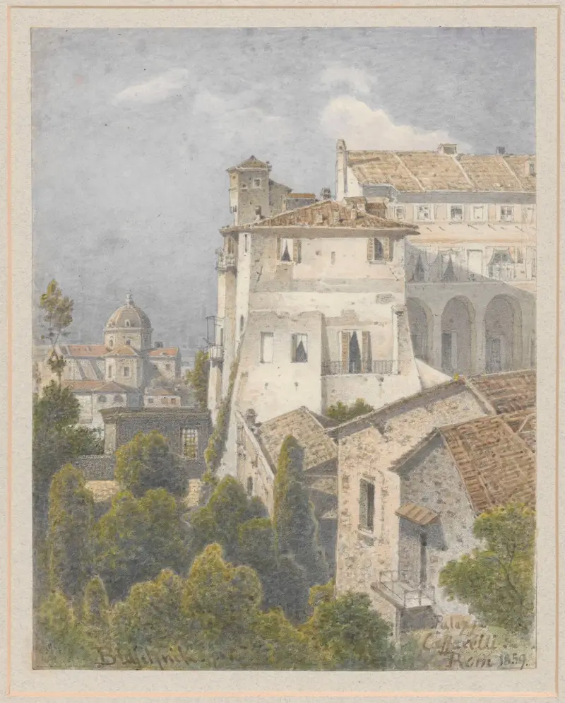 View of Palazzo Caffarelli – Clementino in Rome av Arthur Blaschnik