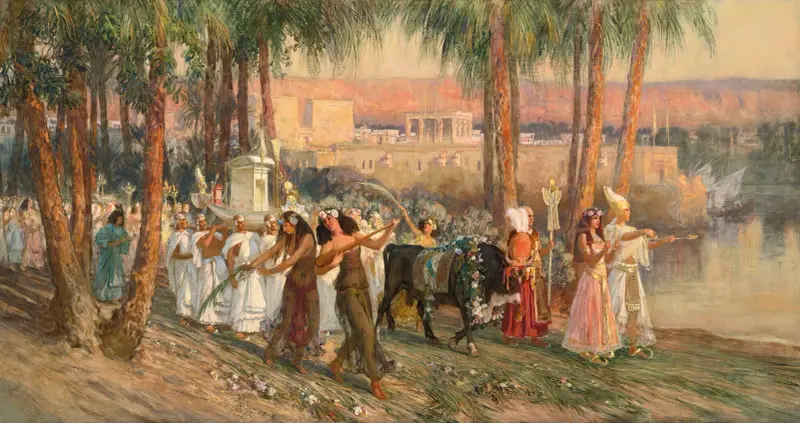En egyptisk procession av Frederick Arthur Bridgman