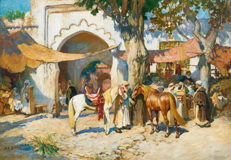 In der Souk. Algier von Frederick Arthur Bridgman