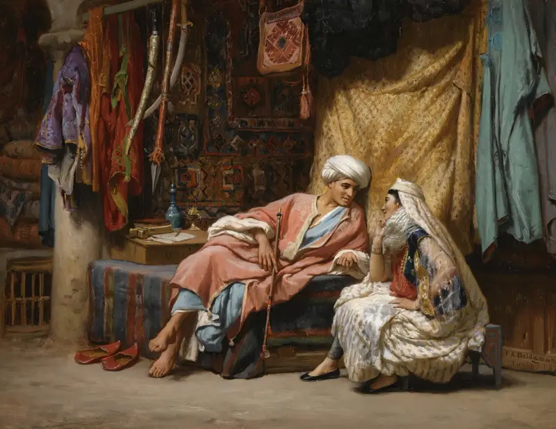 In The Souk, Tunis av Frederick Arthur Bridgman