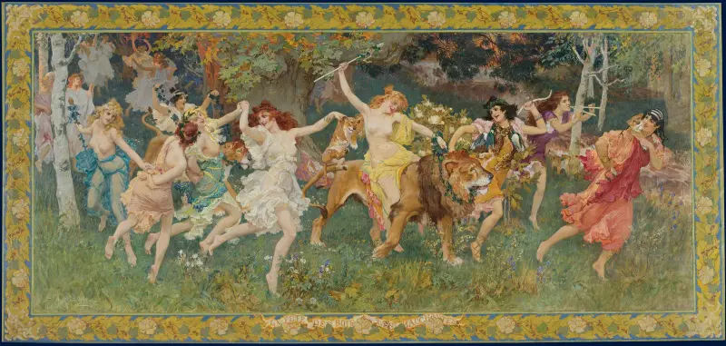 Skogsfesten, backanterna av Frederick Arthur Bridgman
