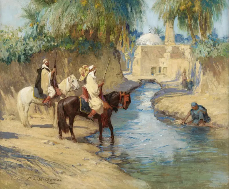 Återkomst från jakten av Frederick Arthur Bridgman