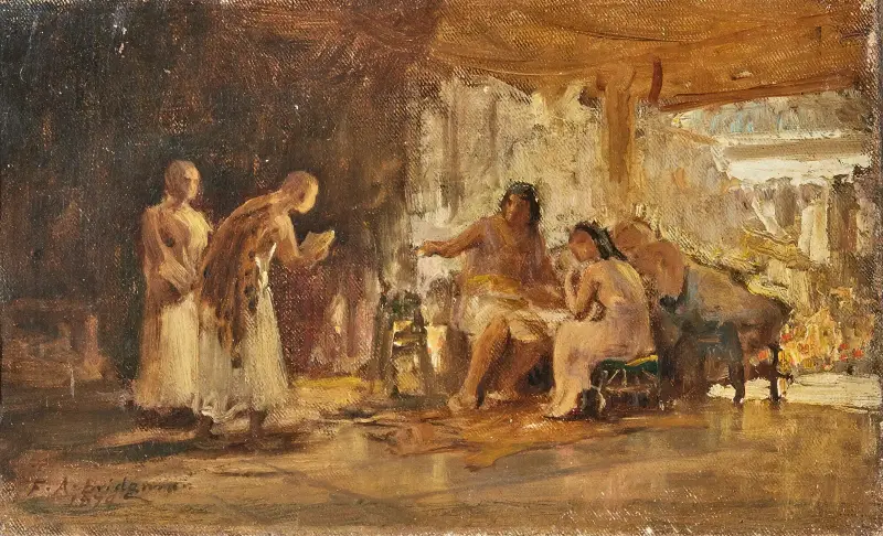 Study Of A Group In An Interior av Frederick Arthur Bridgman