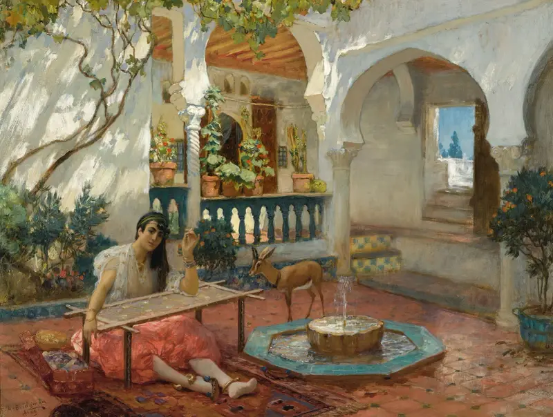 Die Weberin von Frederick Arthur Bridgman