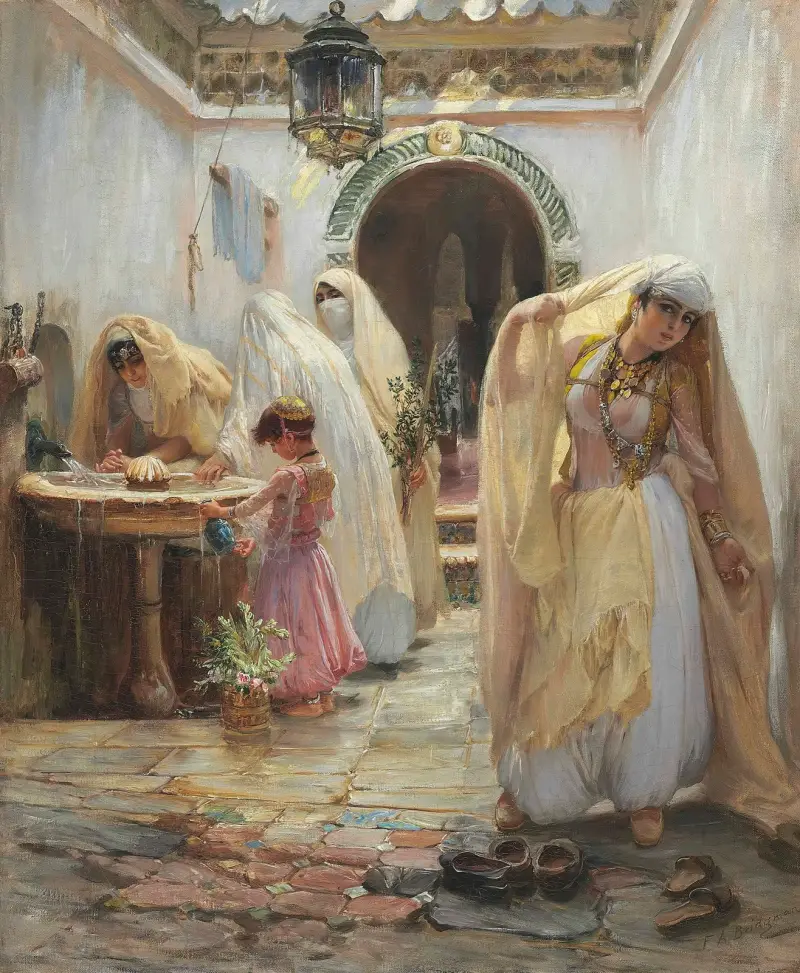 Kvinnor vid brunnen av Frederick Arthur Bridgman