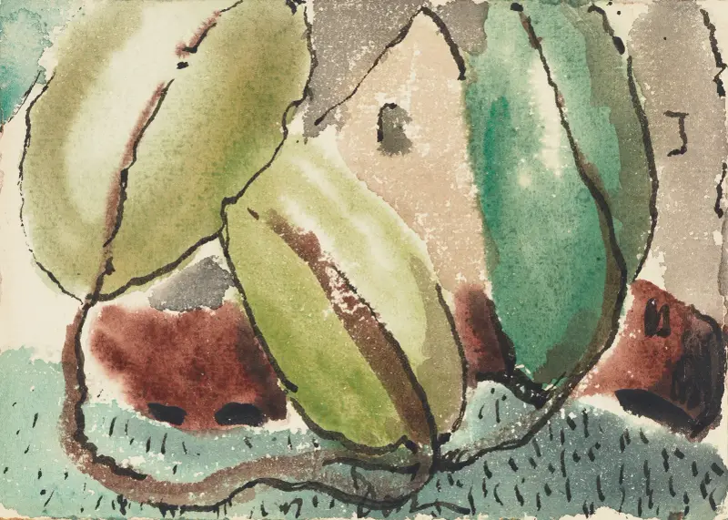 Haus mit Bäumen von Arthur Dove