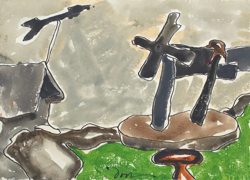 Landskap med vindflöjel av Arthur Dove
