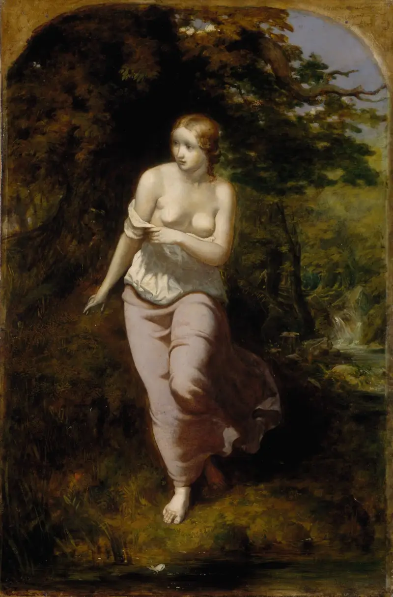 Musidora badend von Arthur Hughes