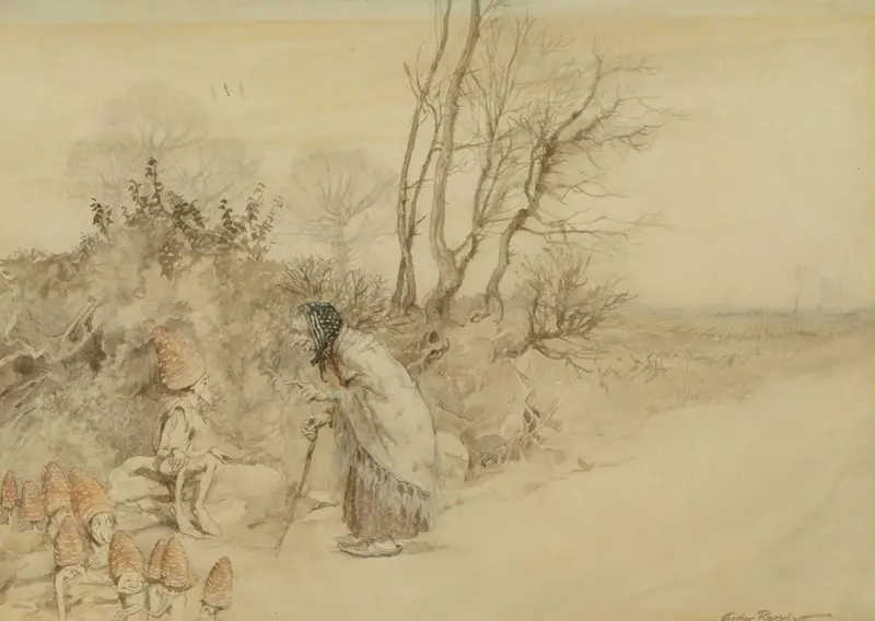 Ein Gespräch am Wegrand von Arthur Rackham