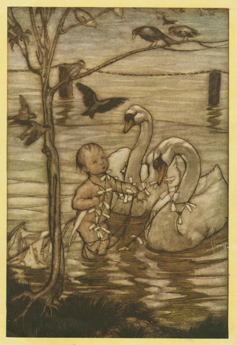 After this the birds said that they would help him no more in his mad enterprise av Arthur Rackham
