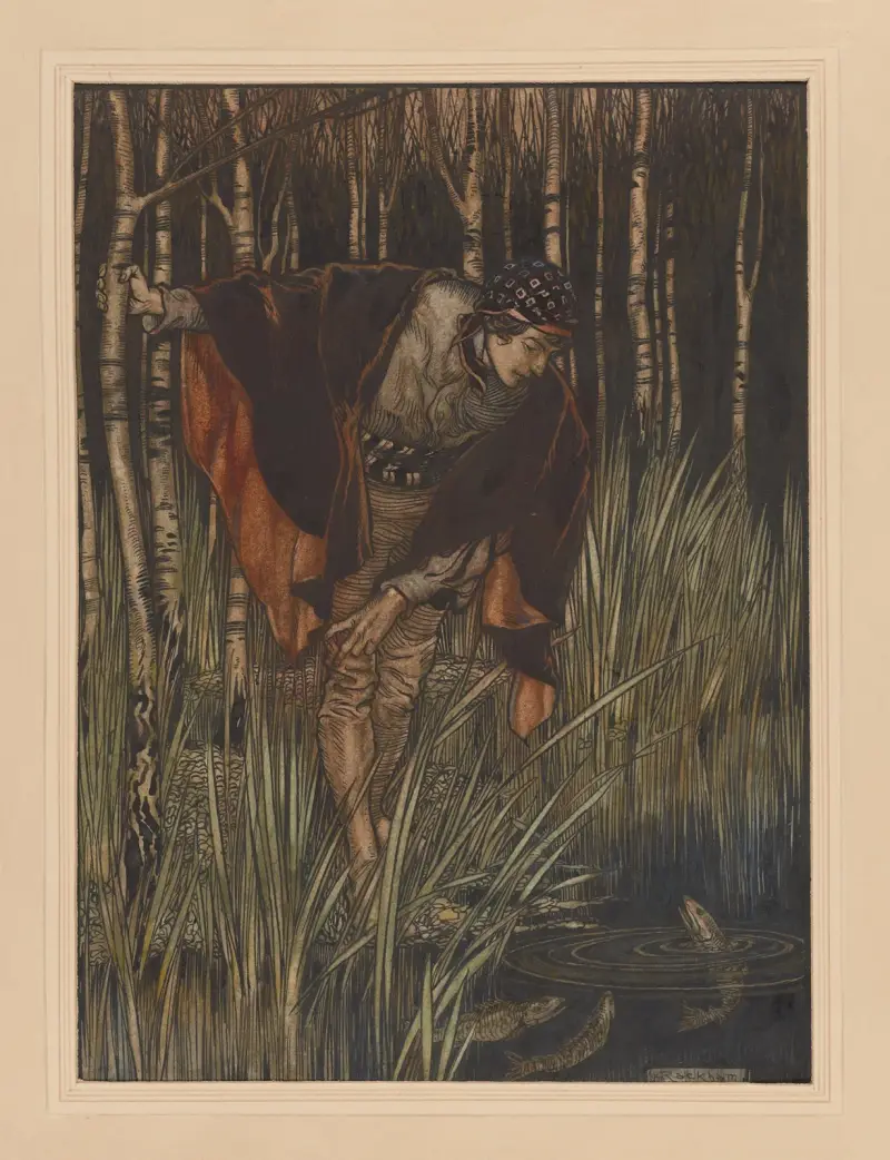 Grimms sagor. Den unge greven och fiskarna av Arthur Rackham