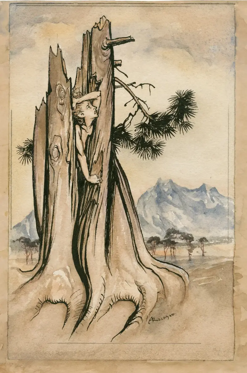 Fängslade Ariel av Arthur Rackham