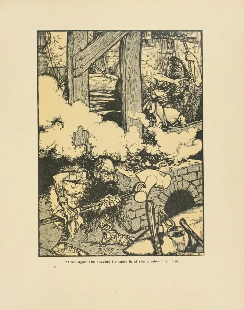 ‘Once again the buzzing fly came in at the window’ av Arthur Rackham