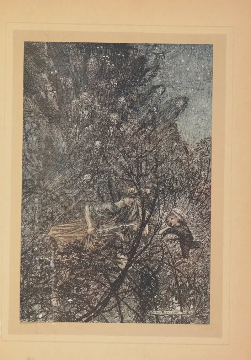 Par monts et par vaux… Lutin, mène-les par monts et par vaux av Arthur Rackham