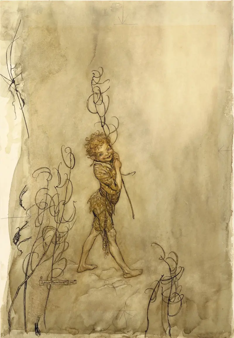 Puck – ‘Lord what fools these mortals be’ av Arthur Rackham