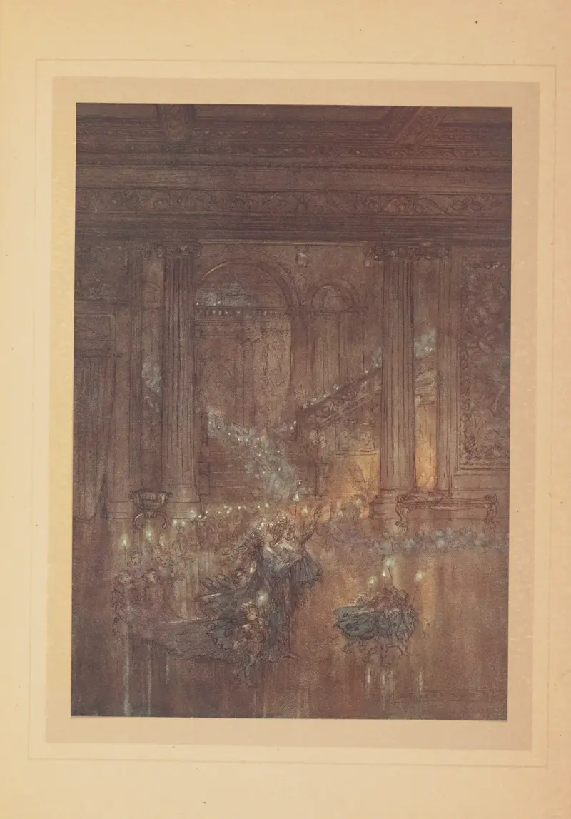 Må detta slumrande och slocknande ljus fylla detta hus med ett milt sken av Arthur Rackham