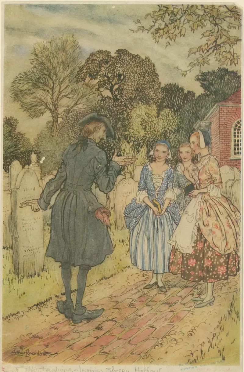 Reciting for their amusement all the epitaphs on the tombstones av Arthur Rackham