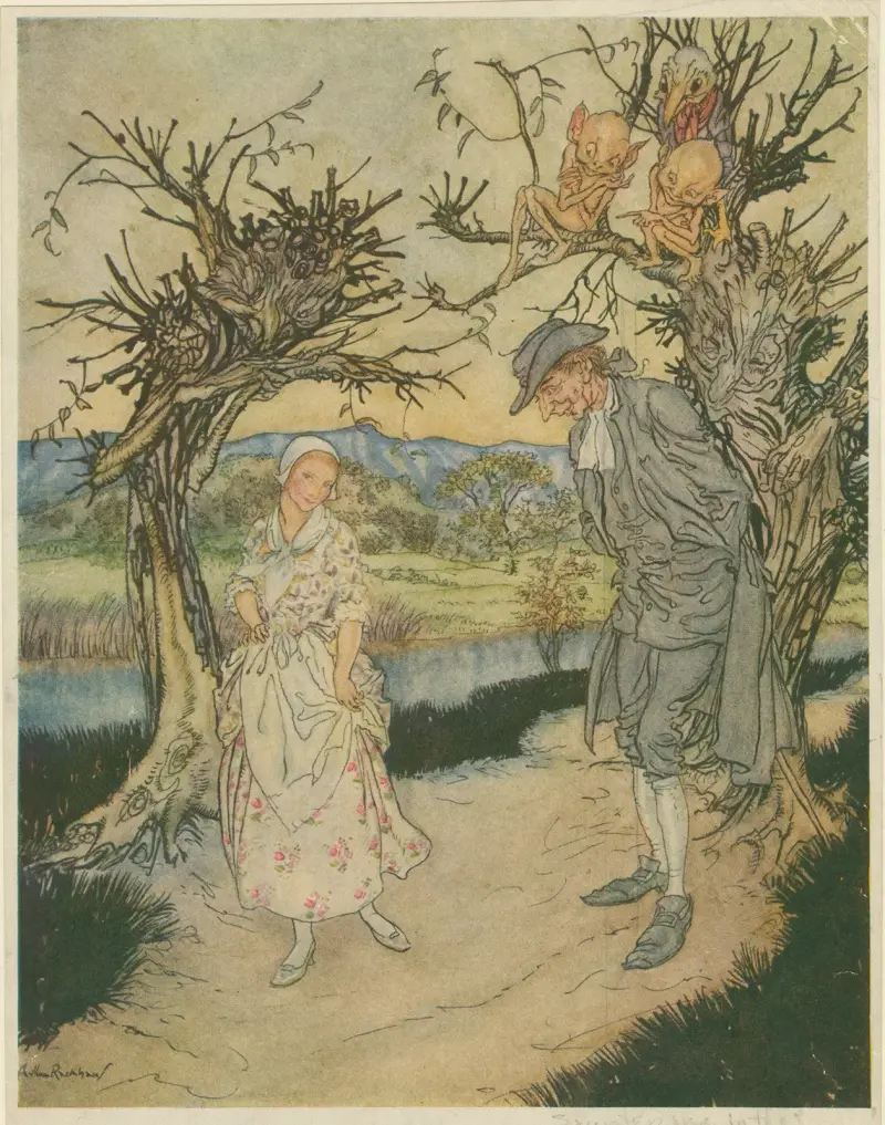 Strosande i skymningen av Arthur Rackham