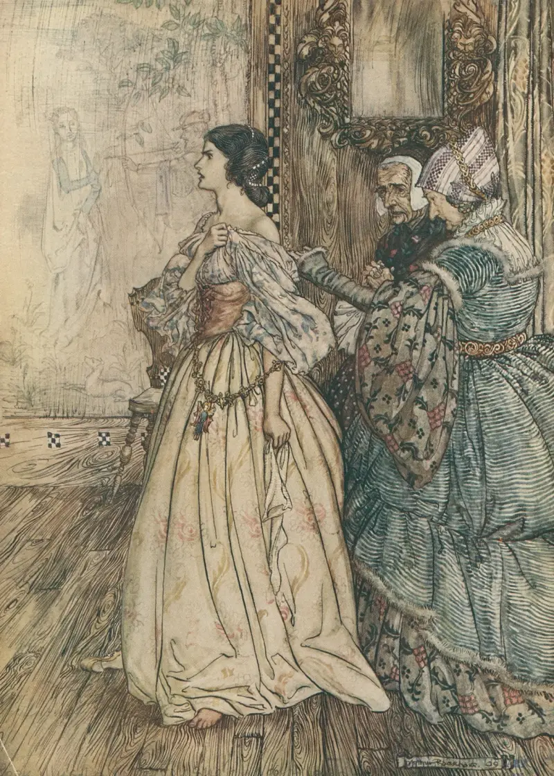 ‘She hath a mark, like a violet, between her shoulders, and another like it on the instep of her left foot.’ av Arthur Rackham