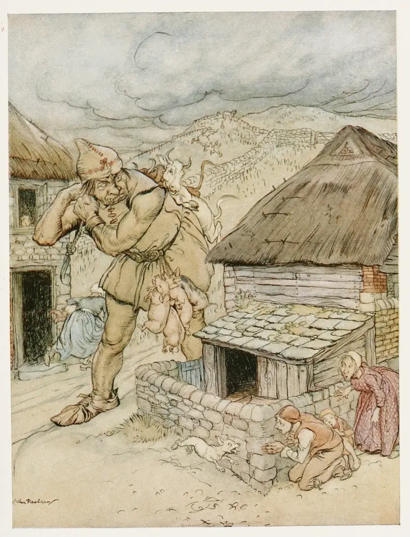 The giant Cormoran was the terror of all the country-side av Arthur Rackham