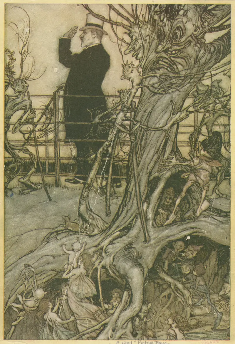Kensington Gardens ligger i London, där kungen bor av Arthur Rackham