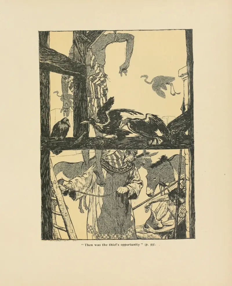 ‘Då kom tjuvens chans’ av Arthur Rackham