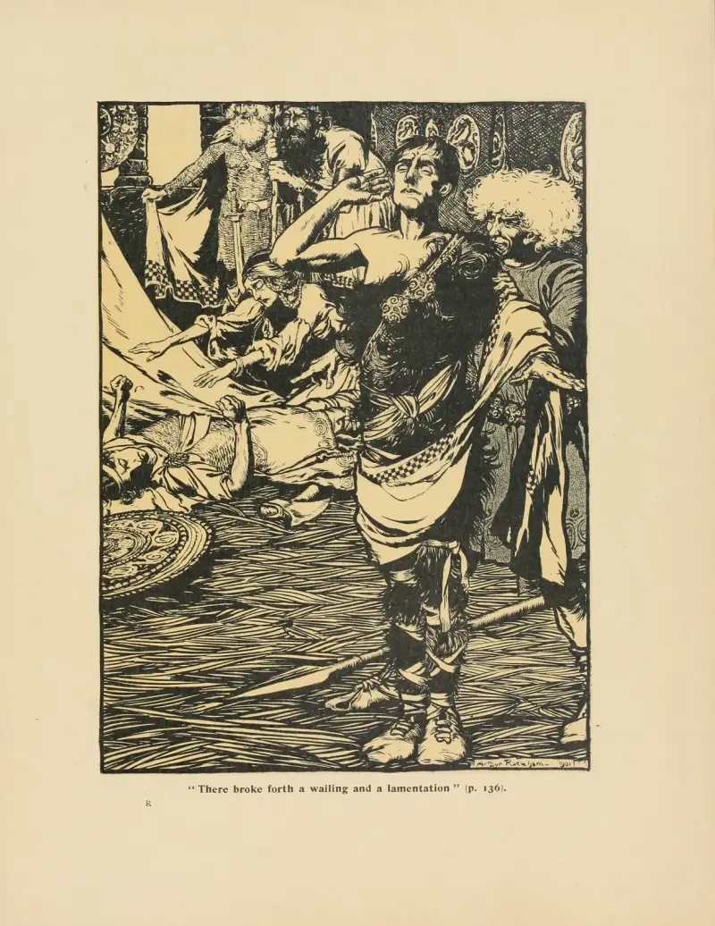 ‘There broke forth a wailing and a lamentation’ av Arthur Rackham