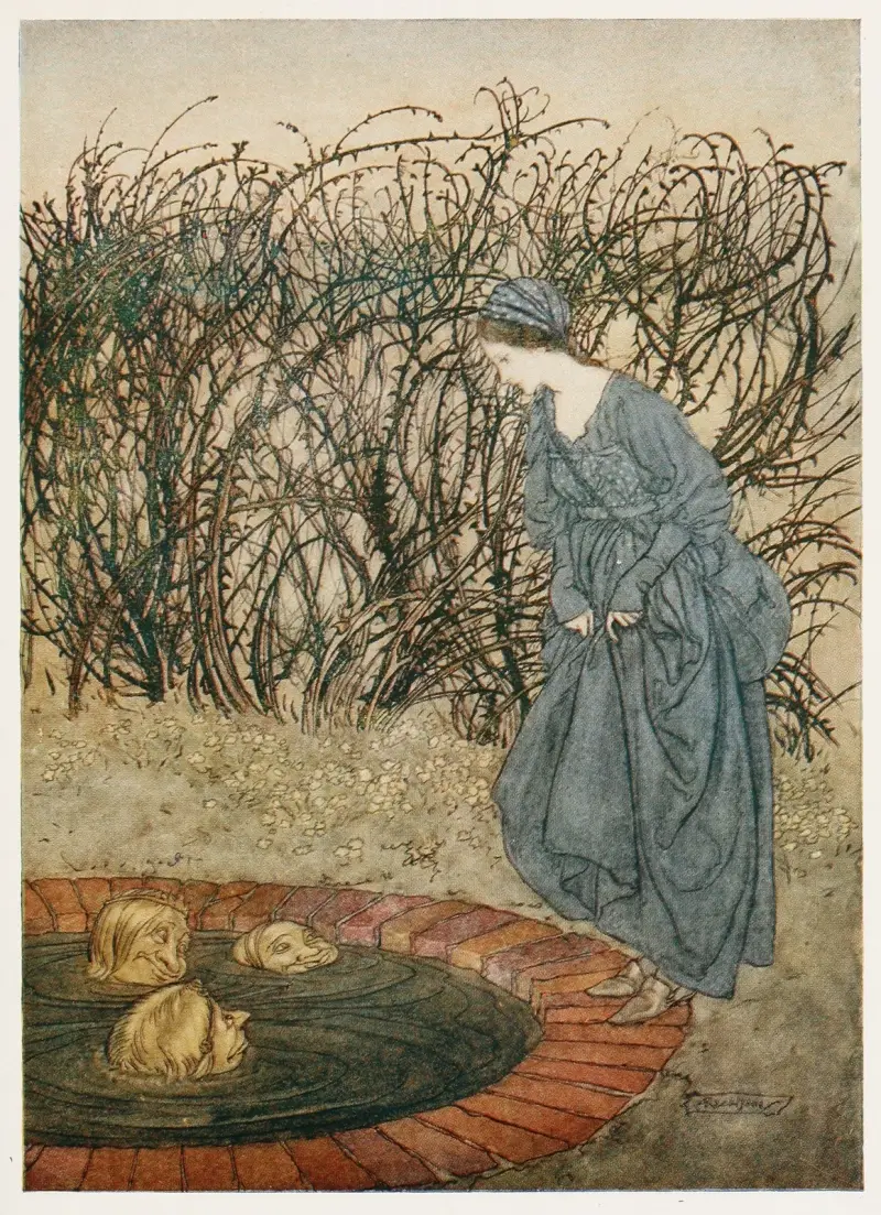 They thanked her and said good-bye, and she went on her journey av Arthur Rackham